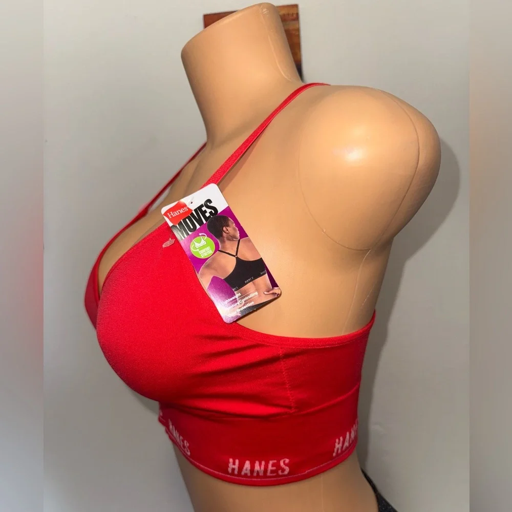 NWT Hanes Women's Red Bralette SIZE M - Picture 3 of 5